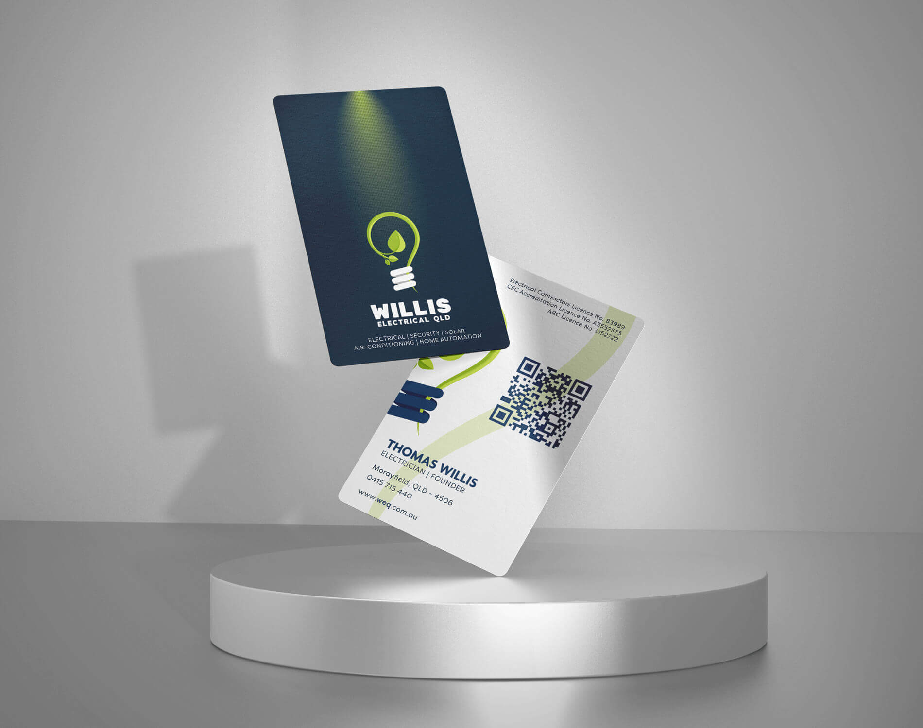 Mockup of WEQ Business Cards